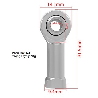 Khớp cầu thép 3mm 4mm, Vòng bi mắt trâu M3 M4