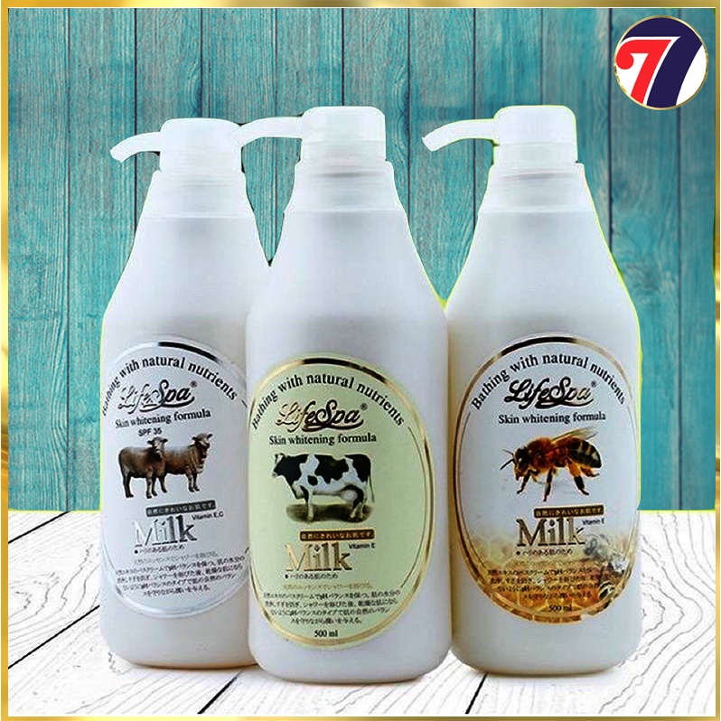 Sữa tắm trắng da LifeSPA Milk bò, dê, ong nhật 500ml