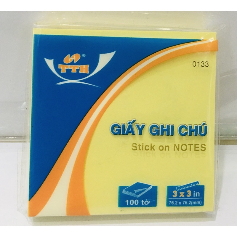 giấy note, giấy ghi chú 3x3inch mã 0133