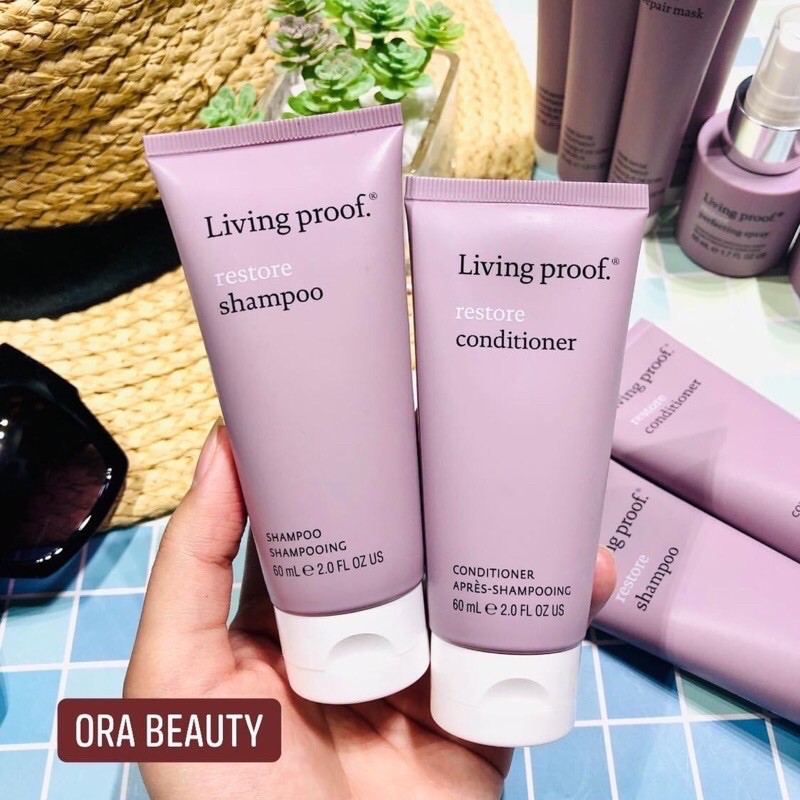 Bộ gội xả phục hồi & chăm sóc tóc hư tổn Living Proof Restore