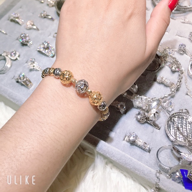 Lắc bạc xi vàng màu