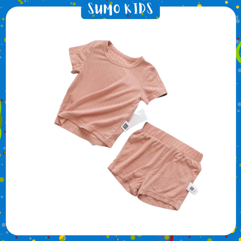 Bộ Cộc Tay Cho Bé Trai Bé Gái Chất Cotton Gân Cực Mát - SUMO KIDS