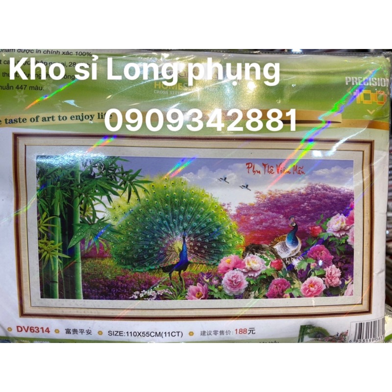 Tranh thêu Chữ thập Phu thê viên mãn DV6314  chưa thêu