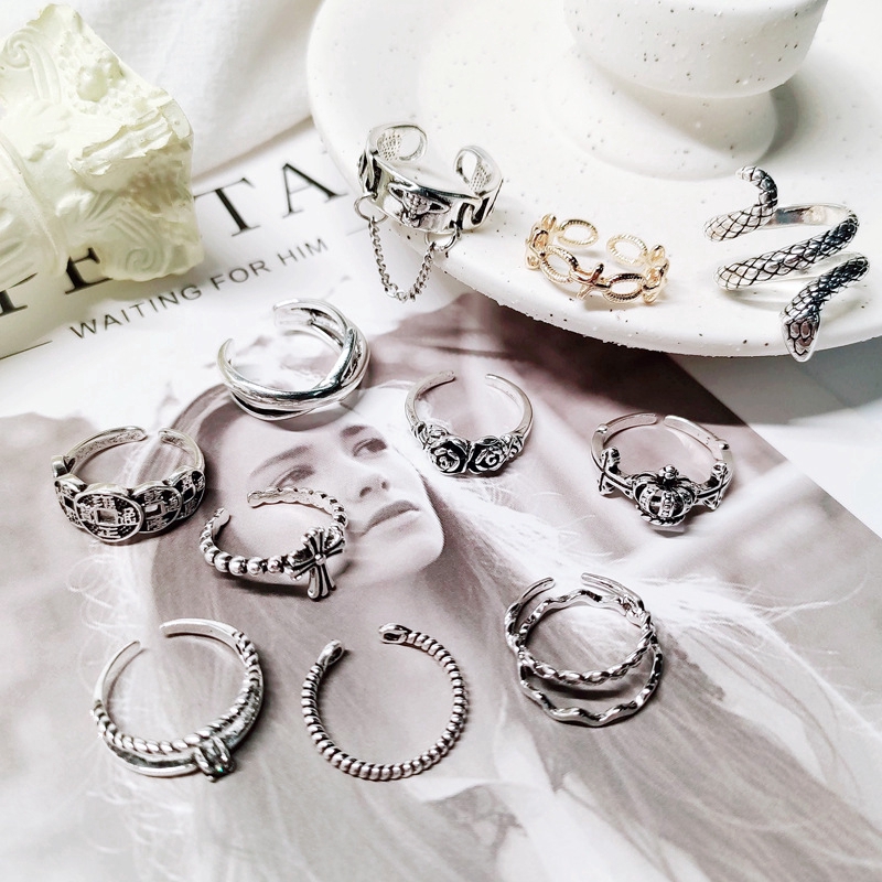 Nhẫn bạc Retro cổ điển nhiều kiểu dáng cho nữ