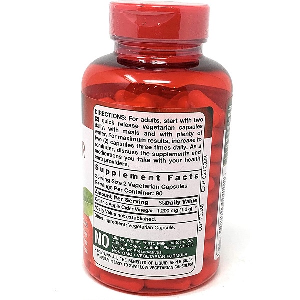 Viên uống giấm táo giảm cân Nature's Truth Apple Cider Vinegar 1200mg 180 viên