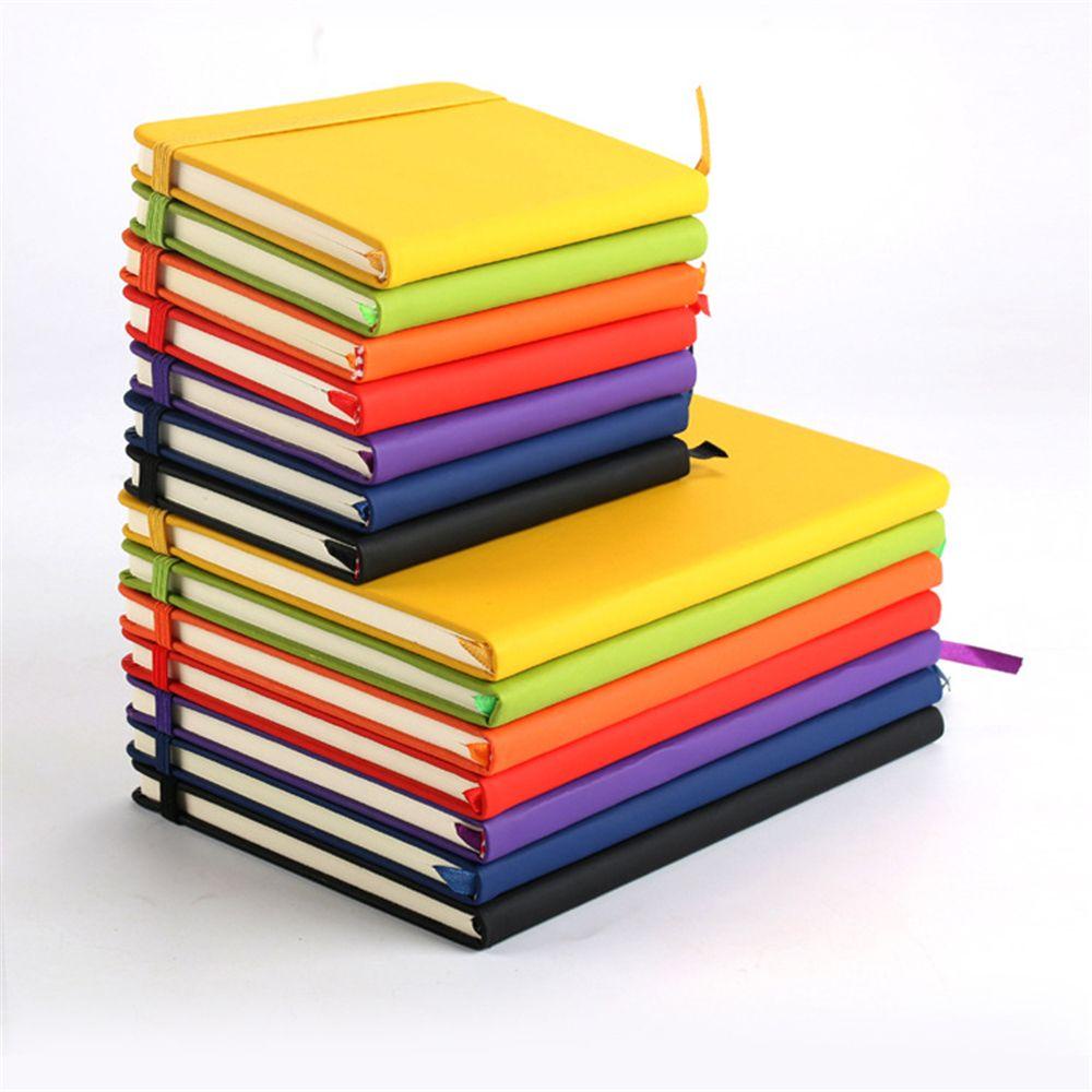 WONDER Sổ Tay Khổ A5 A6 Bằng Da PU Màu Trơn Kèm Dây Đeo Nhỏ Gọn Tiện Dụng Cho Bé