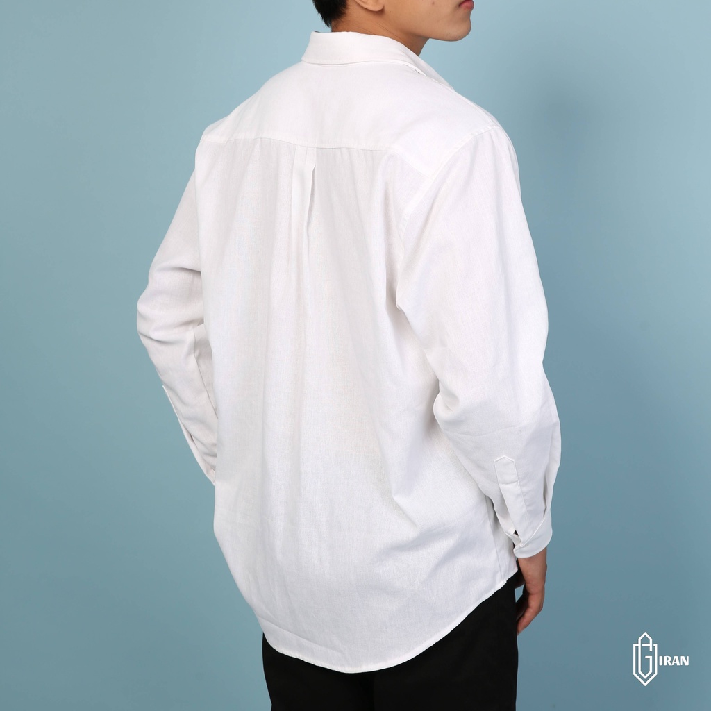 ÁO SƠ MI LINEN TRẮNG FORM RỘNG | GIRAN