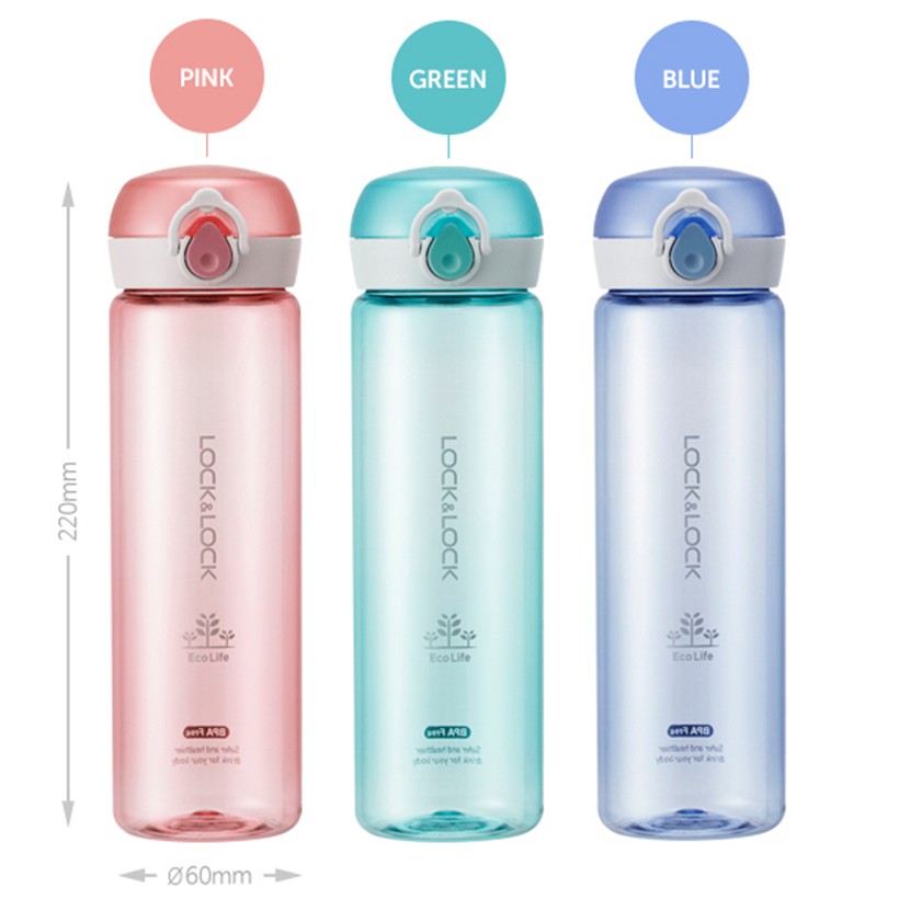 Bình Nước Nhựa Tritan Ecolife Lock&Lock One Touch Bottle Dung Tích 550ml - ABF645