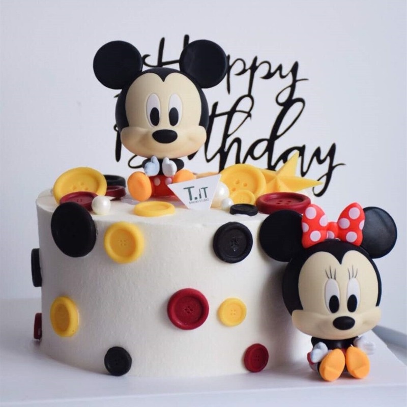 Hoạt Hình Que Cắm Trang Trí Bánh Kem Hình Chuột Mickey Minnie Dễ Thương