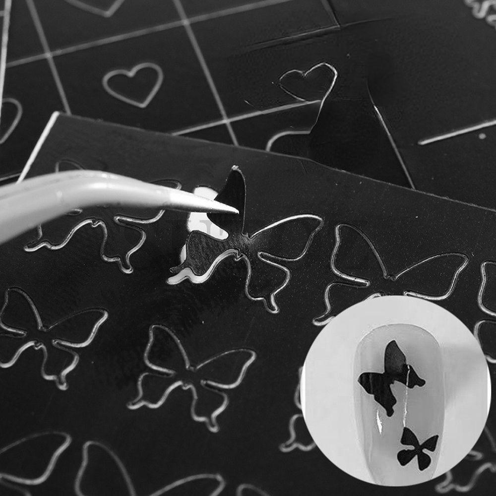 QQMALL Miếng Dán Trang Trí Móng Tay Nghệ Thuật Hình Hoa Hồng Trái Tim