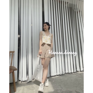 Croptop len hoa cúc (HÌNH THẬT SHOP CHỤP)