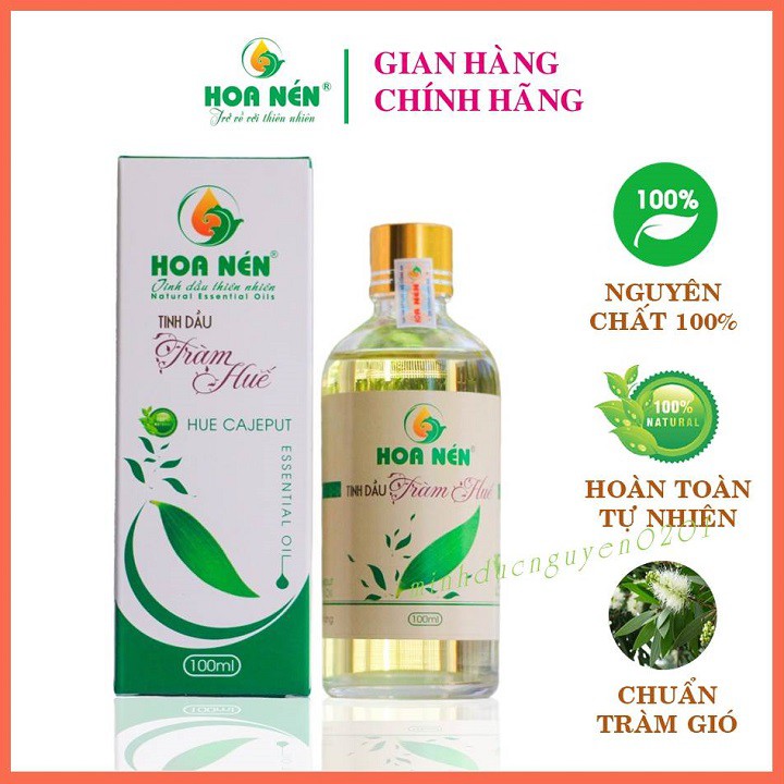 Tinh dầu tràm Huế nguyên chất Hoa Nén 100ml 🍃 Dầu tràm gió thiên nhiên nguyên chất 100% - Có kiểm định chất lượng