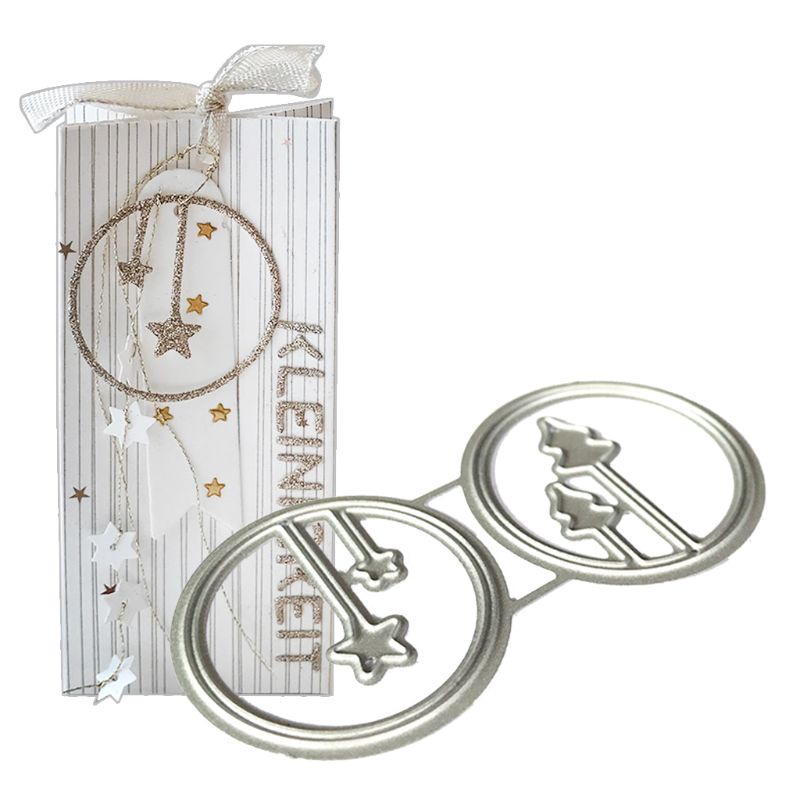 Khuôn Cắt Giấy Kim Loại Hình Cây Và Ngôi Sao Xinh Xắn