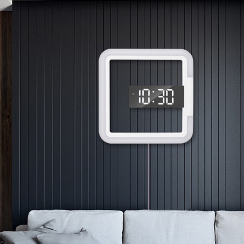 Đồng Hồ Treo Tường Tráng Gương Có Đèn Led Nhiều Màu Sắc Sáng Tạo