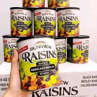 Nho Khô Raisins Mix Vị Hỗn Hợp Thập Cẩm 3 Màu Chính Hãng Nhập Khẩu Mỹ, Hộp 425g