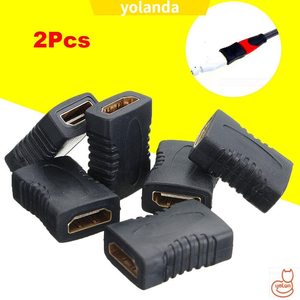 ☆YOLA☆ 2Pcs New HDMI Connector F/F Coupler Female To Female Extender Converter Adapter Black HDTV 1080P