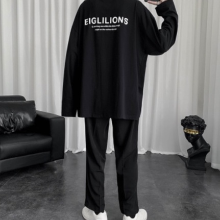 Áo thun dài tay - Áo longsleeve chất cotton in chữ bức thư mặc thoáng, thấm hút mồ hôi dễ phối đồ  Màu đen và trắng phong cách ngoài trời nam và nữ