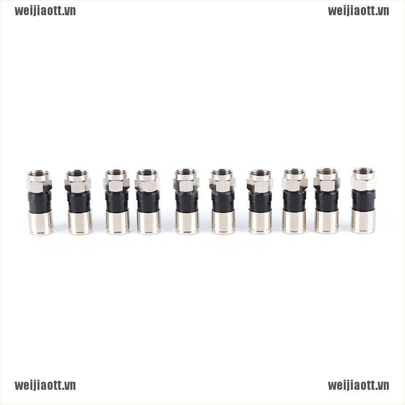 10 Đầu Nối Dây Cáp Rg6 F Type 2.7cm Chất Lượng Cao