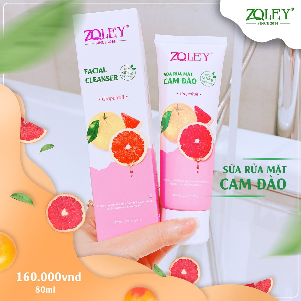 Sữa rửa mặt cam đào Zoley