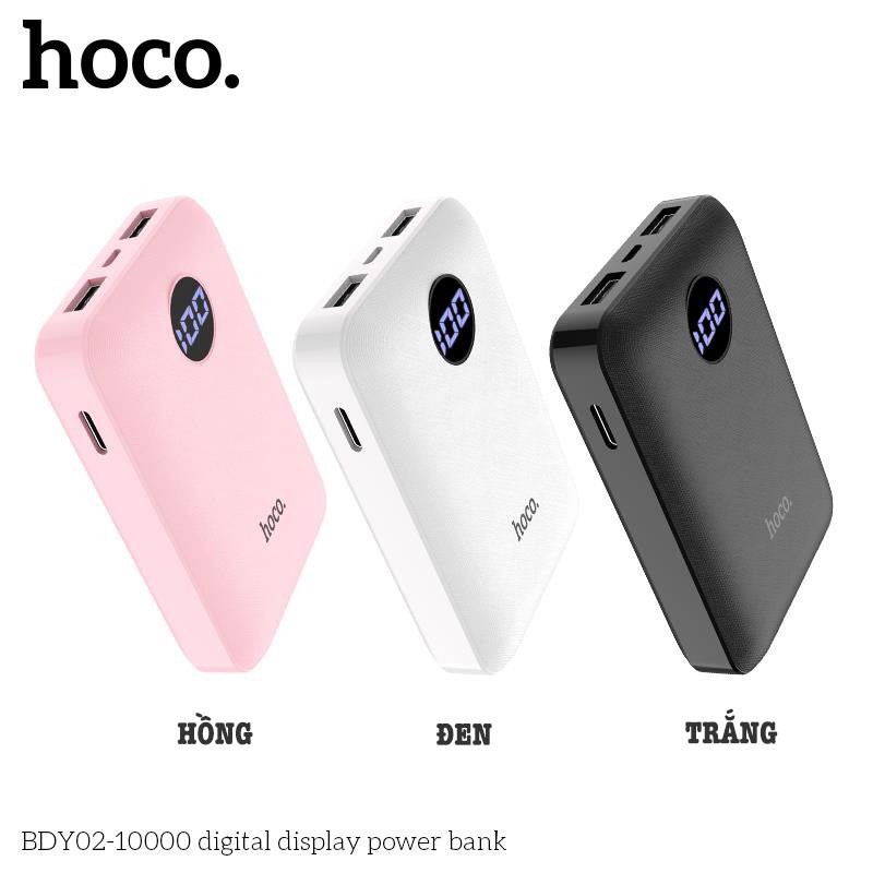 Pin Sạc Dự Phòng 10000mAh Hoco BDY02 - Nhỏ Gọn, 2 Đầu Ra, Màn Hình LCD [CHÍNH HÃNG]