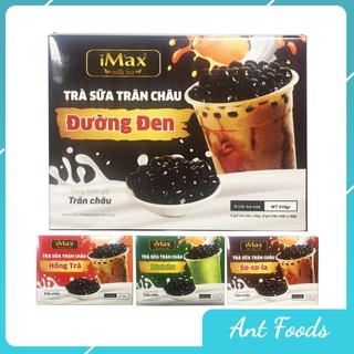 Trà sữa trân châu đường đen/ matcha/ hồng trà/ socola hòa tan imax hộp 8 set