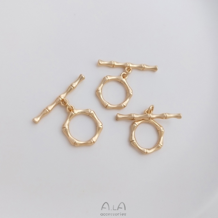 Khóa Vòng Tay/Dây Chuyền Thủ Công Hình Tròn/Tam Giác 14K Màu Vàng Đồng diy