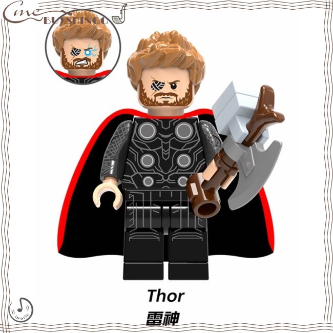 Bộ Đồ Chơi Lắp Ráp Lego Nhân Vật Thor Loki Hela Odin Iron Man Spiderman Marvel Có Nhạc Dùng Làm Quà Tặng