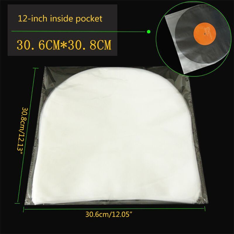Bộ 50 túi nhựa bọc đĩa than lp trong suốt 12" chống tĩnh điện