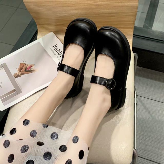 (Sẵn đen 39/Ảnh thật) Giày búp bê/ giày lolita dễ thương | BigBuy360 - bigbuy360.vn