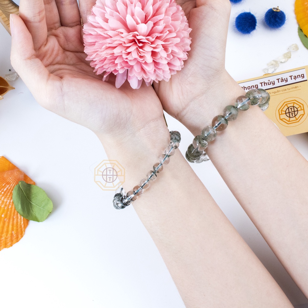 Vòng Tay Phong Thủy Đá Ưu Liinh Xanh Tự Nhiên [TẶNG HỘP GỖ CAO CẤP] tài lộc nam nữ mệnh Mộc Hỏa - Phong Thủy Tây Tạng