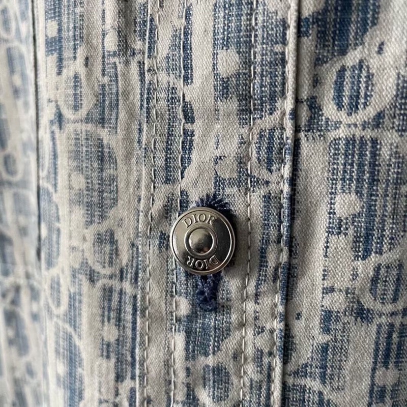 Áo sơ mi jacquard dài tay hoạ tiết logo thương hiệu Dior CD cao cấp