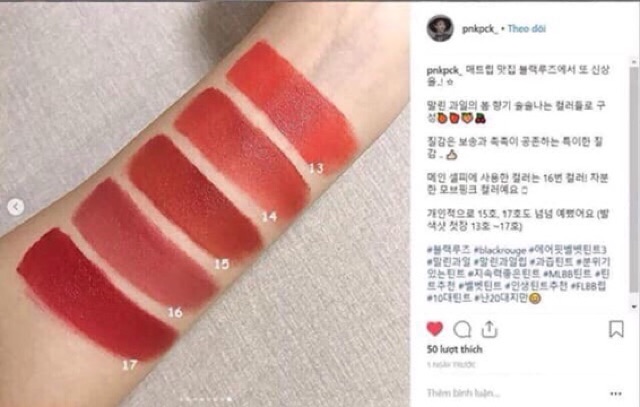 ( Sẵn - Ver 3 ) Son kem Black Rouge Air Fit Velvet Tint Dry Fruit Version 3 | Thế Giới Skin Care