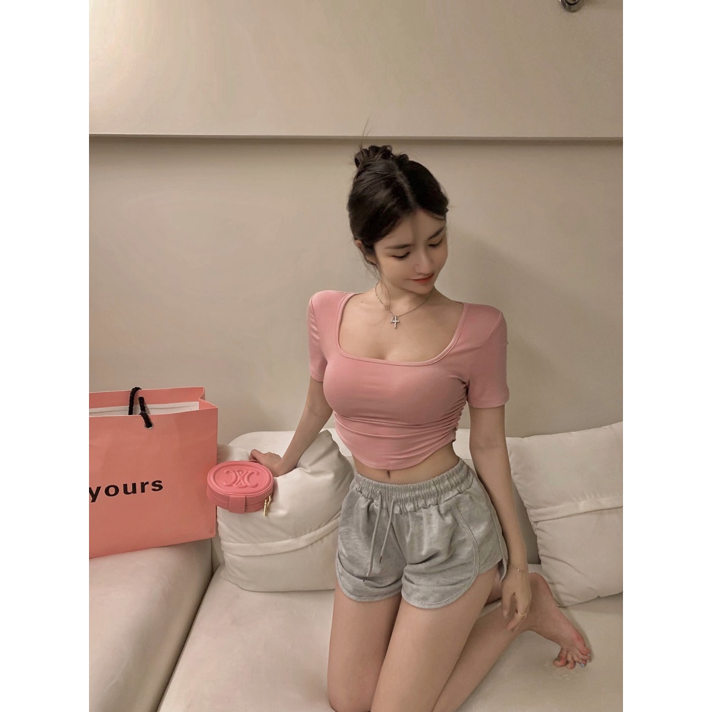 Áo Thun Dáng Ngắn Ôm Cơ Thể Thời Trang Mùa Hè Hàng Mới