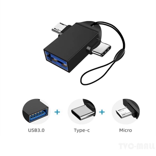 Cáp Chuyển Đổi Usb 3.0 Otg 2 Trong 1 Type-C + Micro Usb