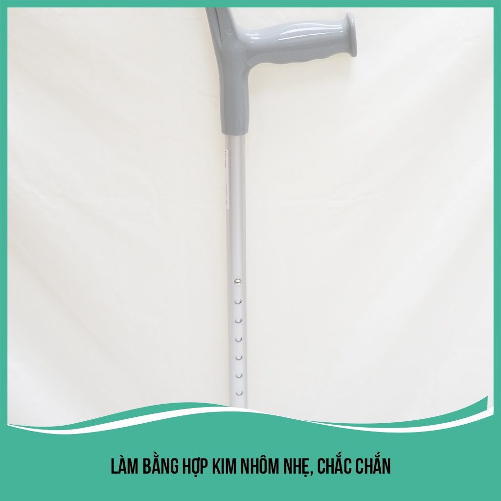 Nạng khuỷu tay cao cấp LUCASS C37 - Hỗ trợ đi lại cho người già, người khuyết tật, người phục hồi chức năng