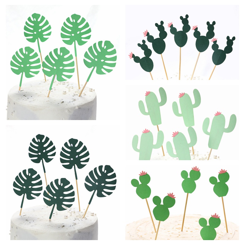 Set 5 que trang trí bánh kem hình động vật dễ thương