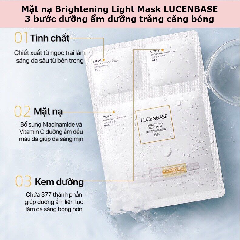 Tinh chất B3 Niacinamide Whitening Essence LUCENBASE 5% 10% serum phục hồi trắng da se lỗ chân lông cân bằng da