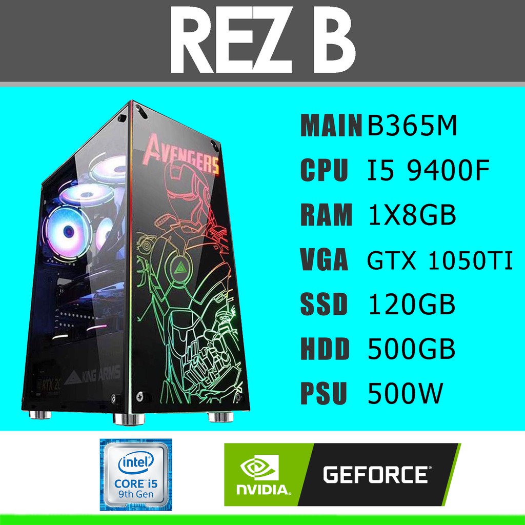 Pc gaming I5 9400F/MAIN B365M/RAM 8GB/GTX 1050TI/SSD 128GB + HDD 500GB/NGUỒN 500W/MÀN HÌNH SAMSUNG 32INCH | BigBuy360 - bigbuy360.vn