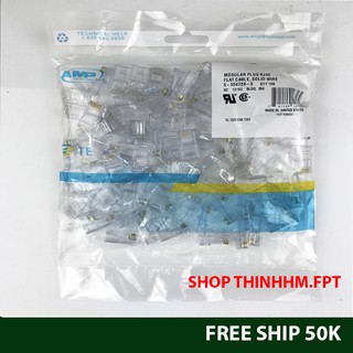 100 Chiếc Hạt Mạng RJ45 AMP Loại Tốt - Chính Hãng Tyco Electronics (TE)