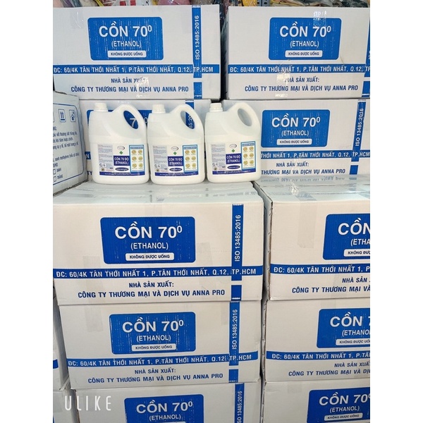 (HỎA TỐC) CỒN Y TẾ 70 ĐỘ CAN 5L  ANNAPRO, SÁT KHUẨN RỬA TAY TRỨC TIẾP, HÀNG CHÍNH HÃNG CÓ GIẤY TỜ KIỂM NGHIỆM