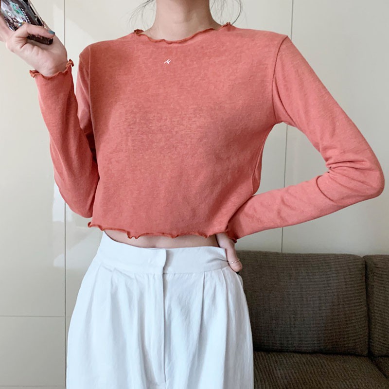 Áo sweater nữ tay dài dáng rộng màu trơn | BigBuy360 - bigbuy360.vn