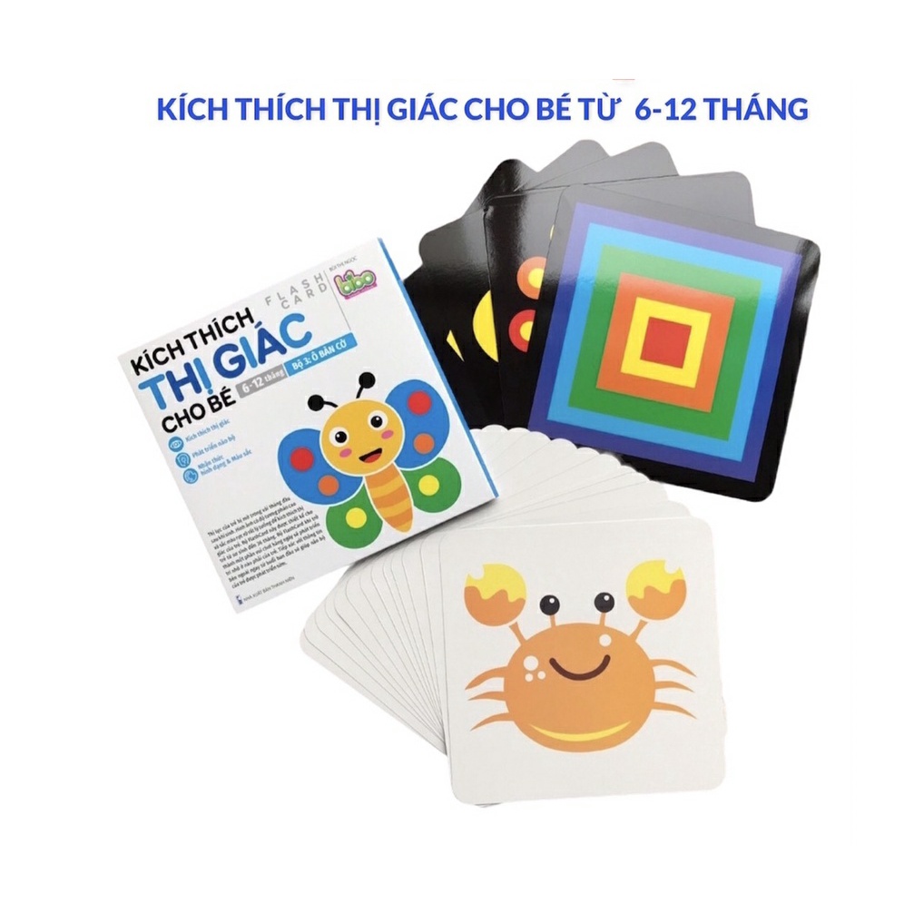Combo 4 Bộ Thẻ Flashcard Kích Thích Thị Giác Cho Bé 0-36 Tháng Phát Triển Não Bộ