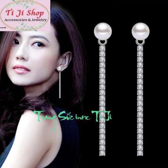 BÔNG TAI NỮ INOX TÒN TEN 1 HÀNG ĐÁ ZICON CỰC ĐẸP KHÔNG ĐEN