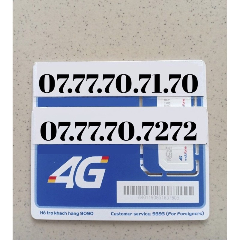 Sim mobi 3 phím ảo tung chảo cho ACE luôn. Sim trả trươc, ĐK chính chủ đầy đủ nhé.