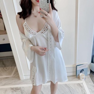 [HÀNG CAO CẤP]  Áo choàng với váy ngủ chất lụa satin cao cấp S3
