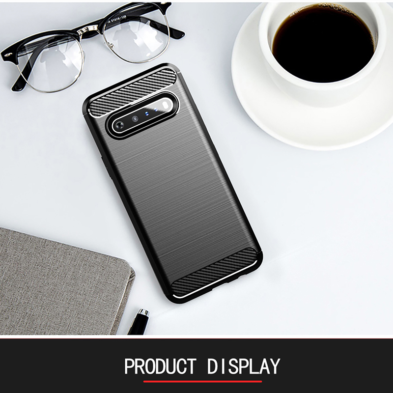 Ốp Điện Thoại tpu Mềm Kết Cấu Sợi carbon Cho lg v60 thinq v50 v50s k52 k62 k51 q51 k51s k41s k61 thinq
