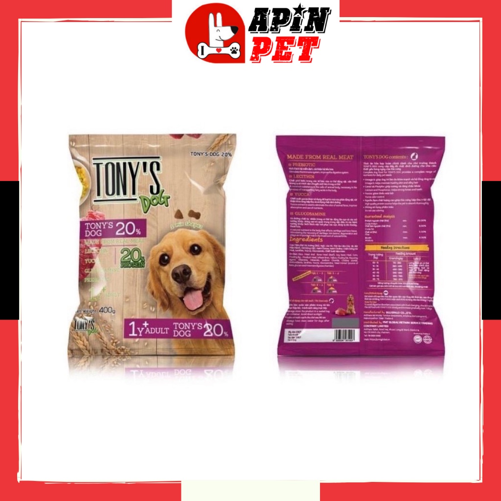 Đồ Ăn Hạt Cho Chó Lớn Tony's Dog Hạt Khô Nhập Khẩu Thái Lan Hàng Chuẩn Thơm Ngon Bao 400g