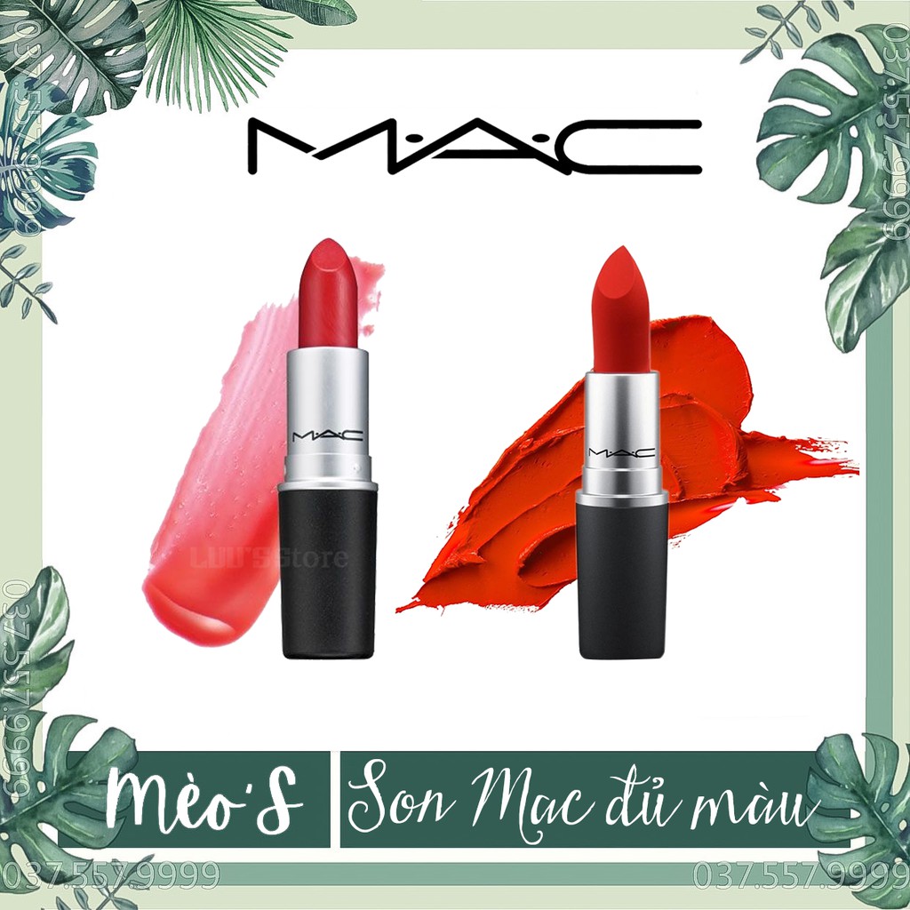 [ Xả kho thanh lí giá Gốc] Son Mac Powder Kiss Lipstick, Matte, Rettro Matte, Satin, Bộ sưu tập son Mac siêu SALE