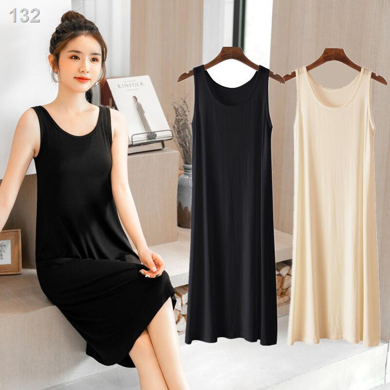 ₪♧┇Váy Ba Lỗ Hai Dây Rộng Rãi Modal, Liền Không Tay Mẫu Mới Mùa Hè 2022, Ngủ Cỡ Lớn, Mặc Trong