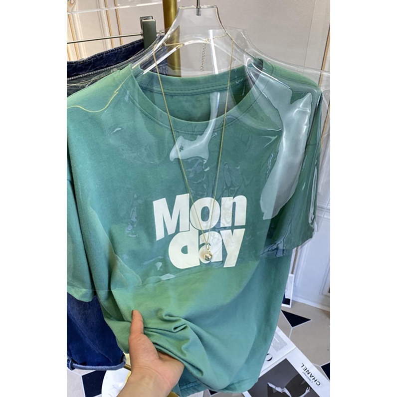 NRVP Áo thun tay ngắn cổ tròn 100% cotton thời trang phong cách Hàn Quốc cho nữ